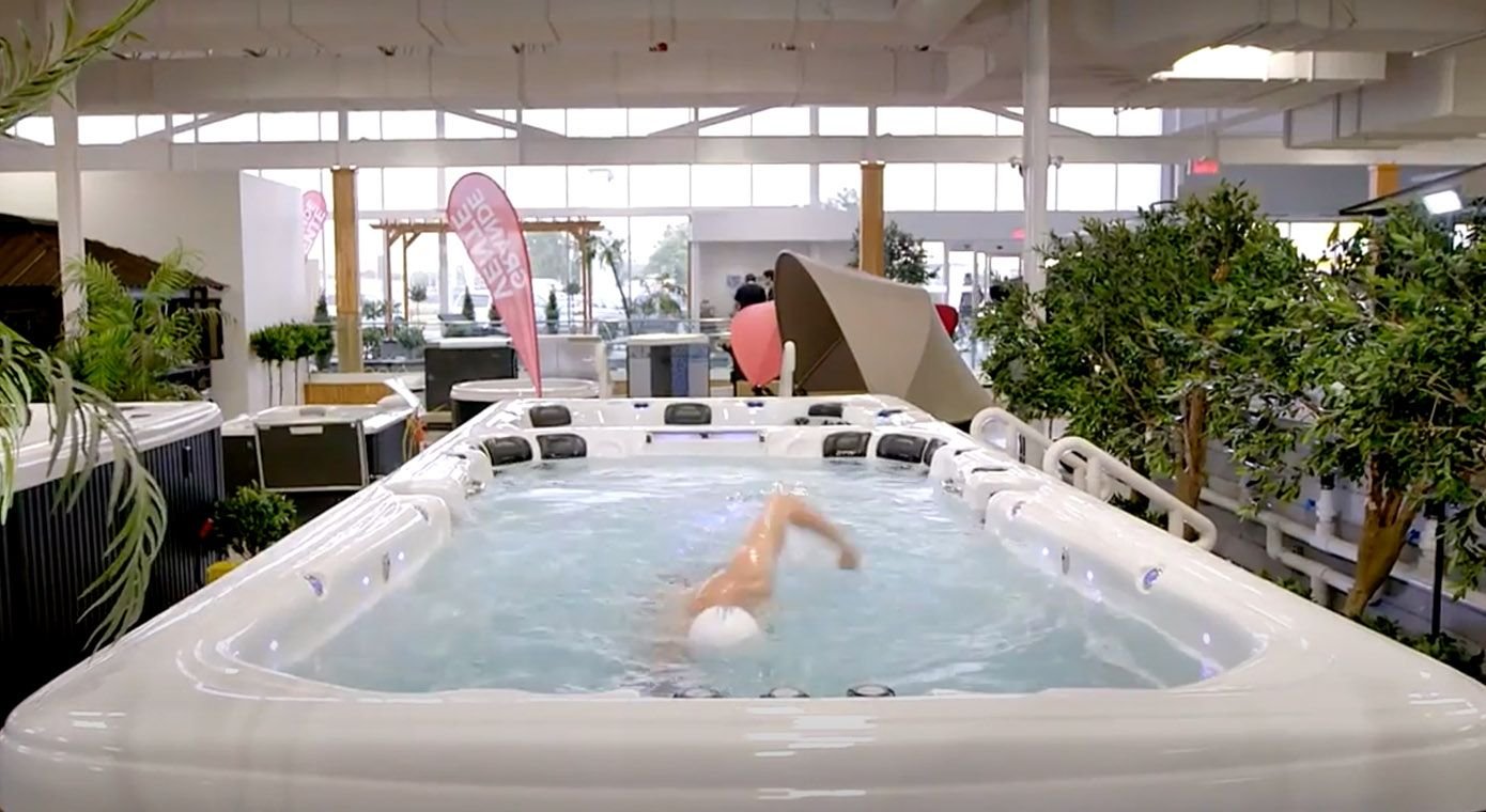 Entraînement à la maison grâce au spa de nage Trévi