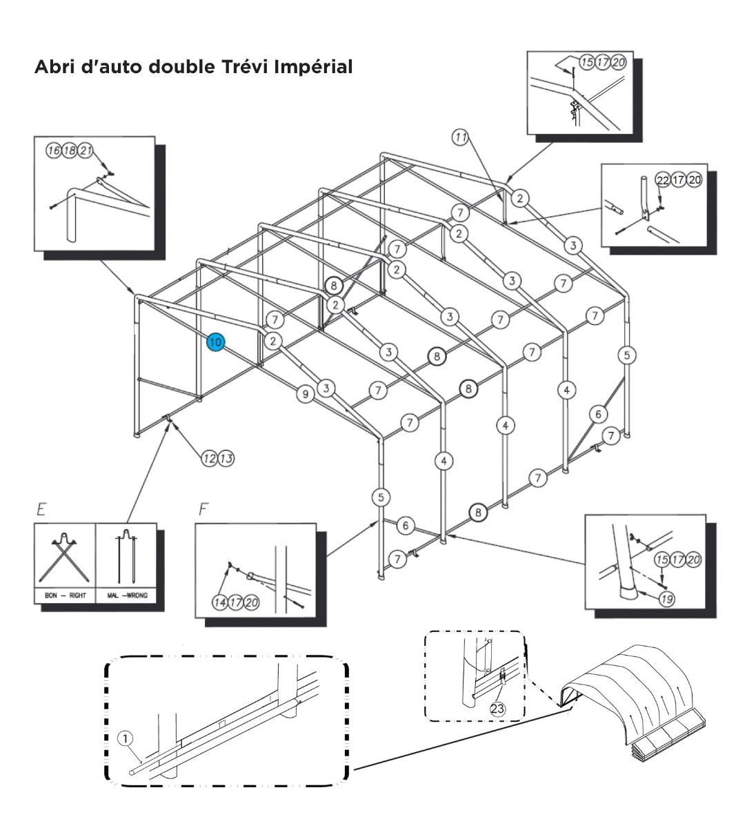 # 10 20' male door bar
