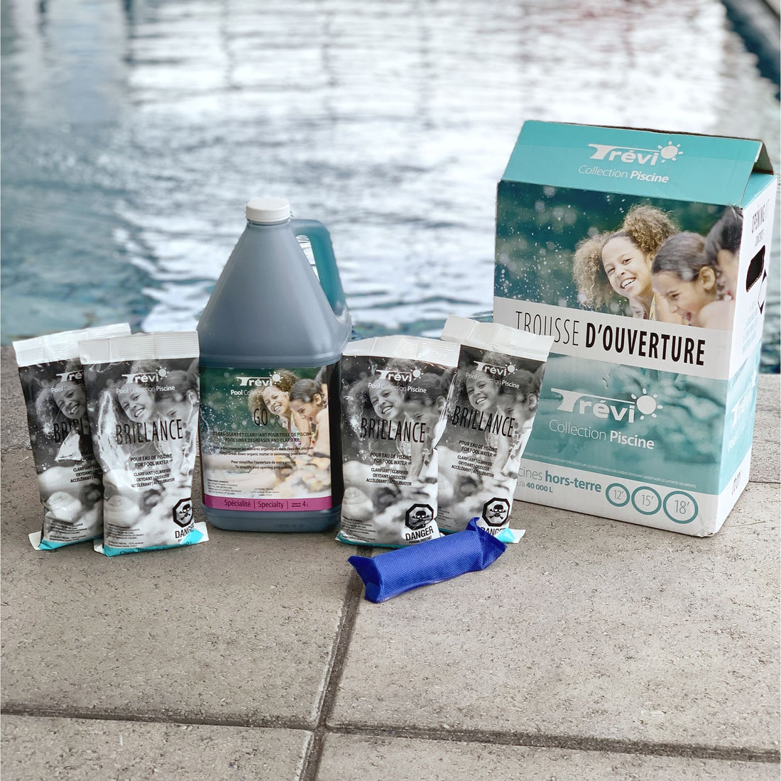 Trousse d'ouverture pour piscine au chlore