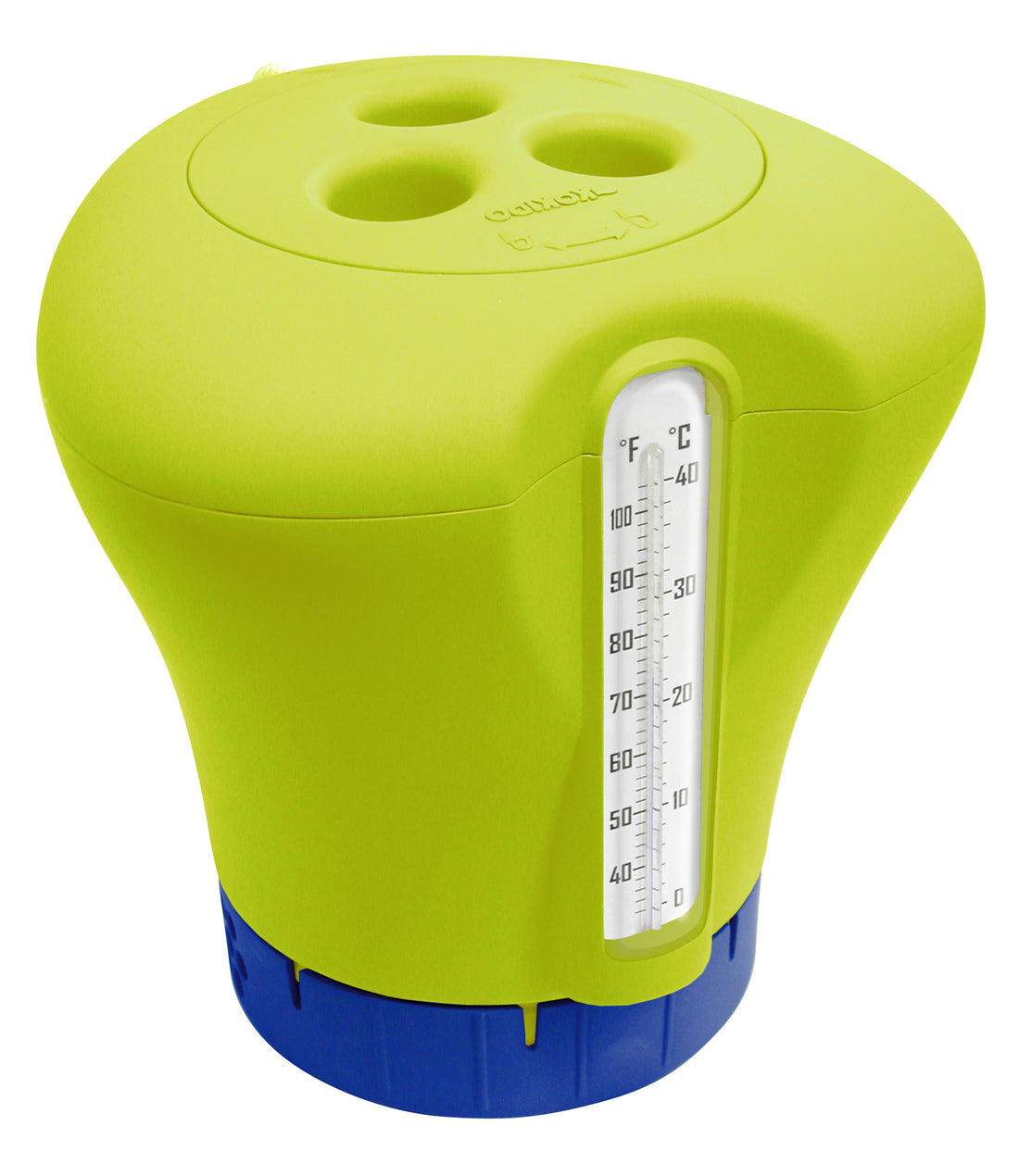 Floating dispenser with thermometer