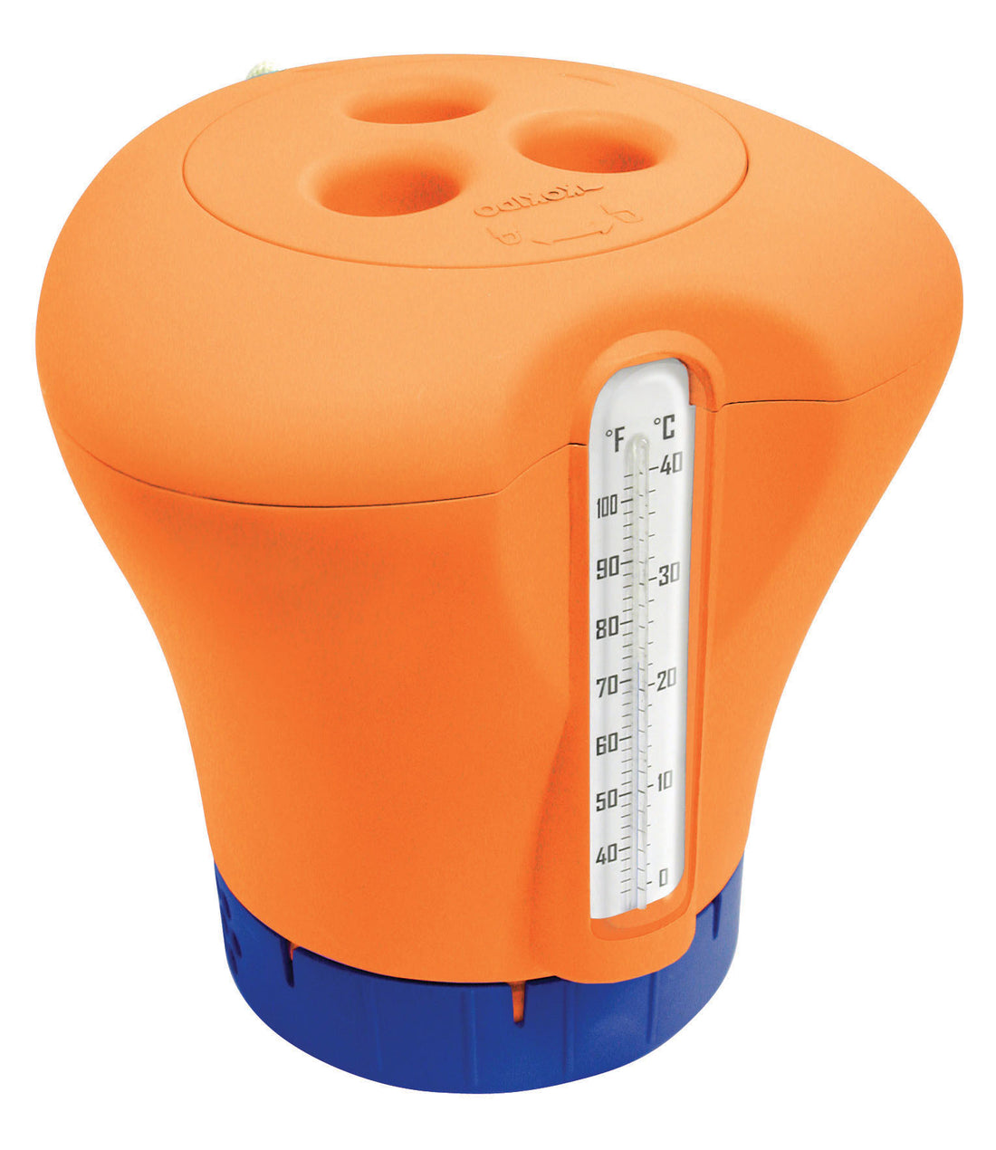 Floating dispenser with thermometer