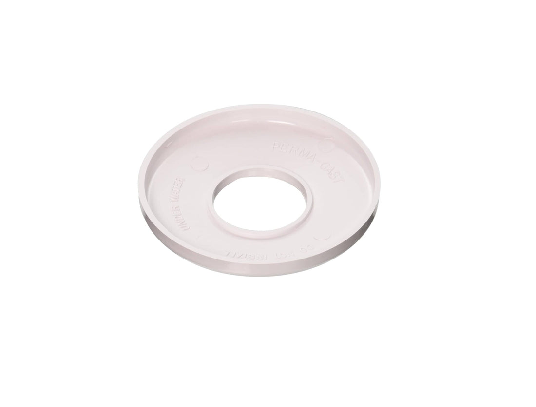 White ABS Plastic Round Escutcheon Plate for 1 ½ " Pipe