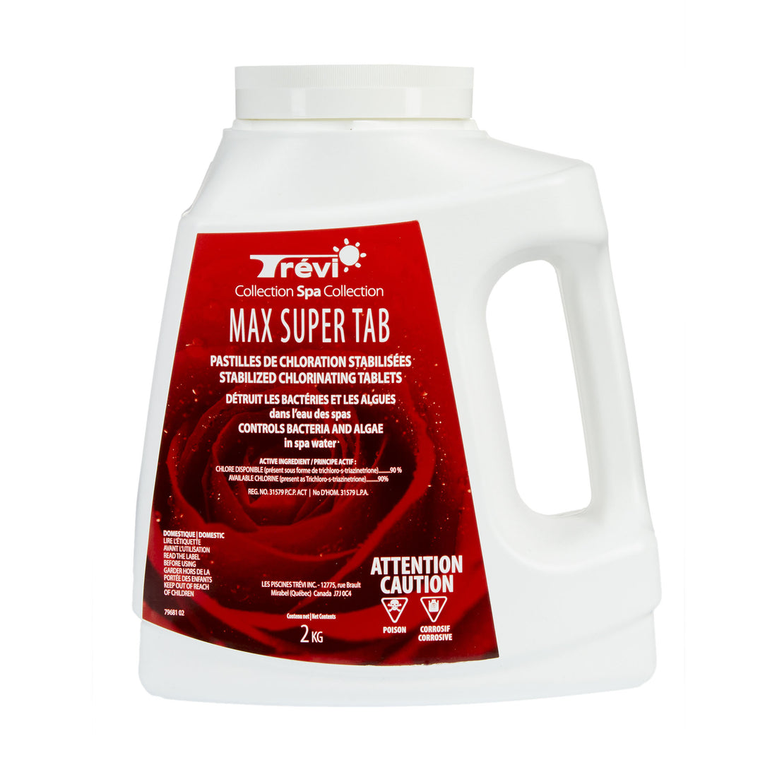 Trevi Max Super Tab slow-dissolving chlorine tablets for spas