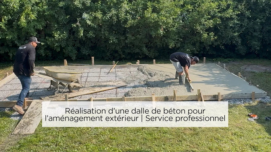Réalisation d’une dalle de béton pour l’aménagement extérieur | Service professionnel Piscines Trévi