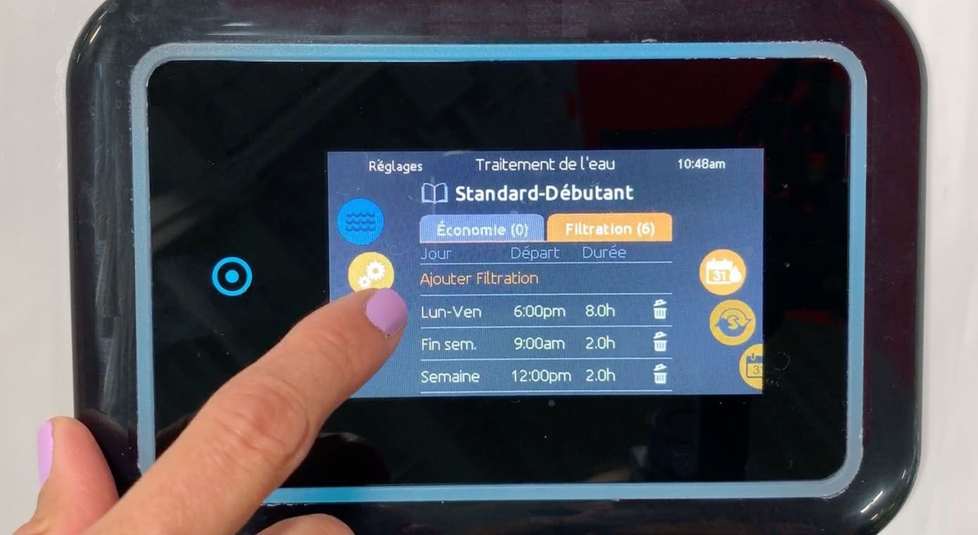 Comment changer le cycle de filtration de son spa avec le clavier in.k1000