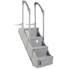 Above-ground pool step in grey with 2 handrails – Olympic