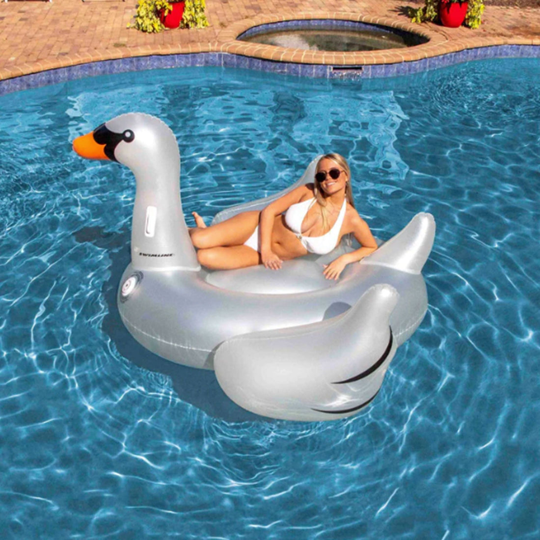 Flotteur cygne lumineux