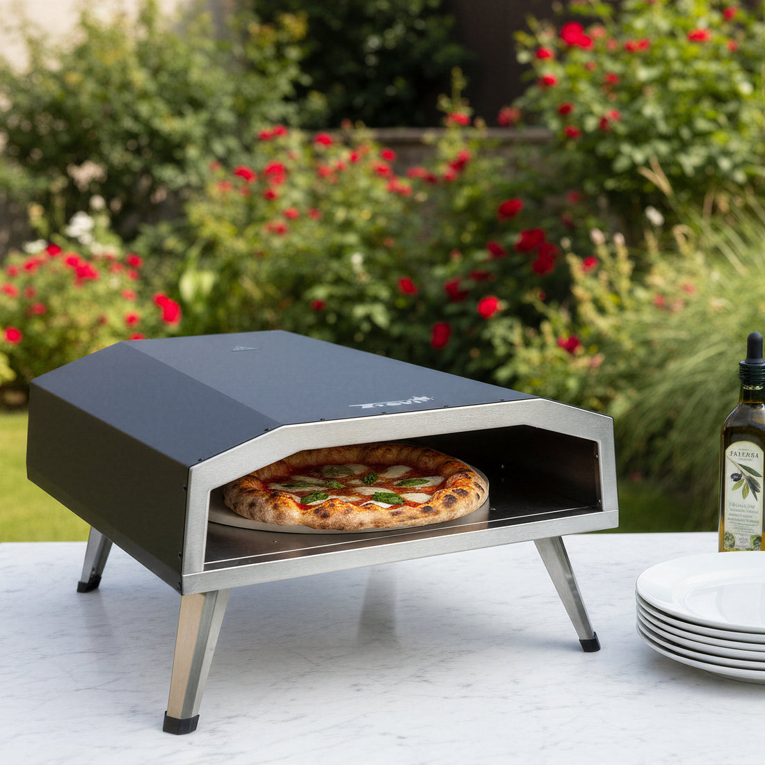 Four à pizza avec plaque tournante