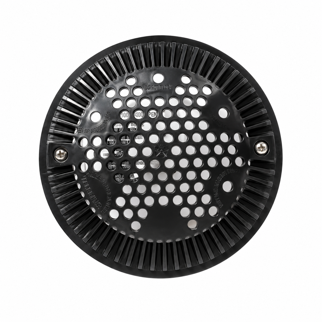 Black Bottom Drain Cover with Screws - 140-4227