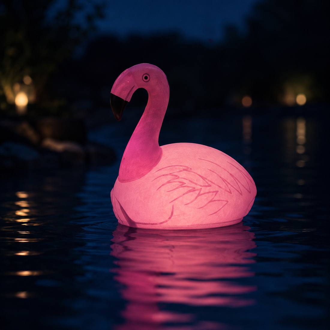 Inflatable Flamingo Solar Lamp for Pool and Spa - CT212FG