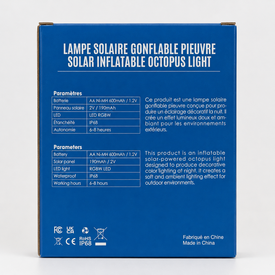 Lampe solaire gonflable en forme de pieuvre pour piscine et spa - CT217