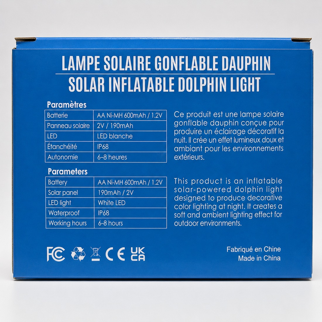 Lumière solaire flottante dauphin pour piscine et spa - CT313
