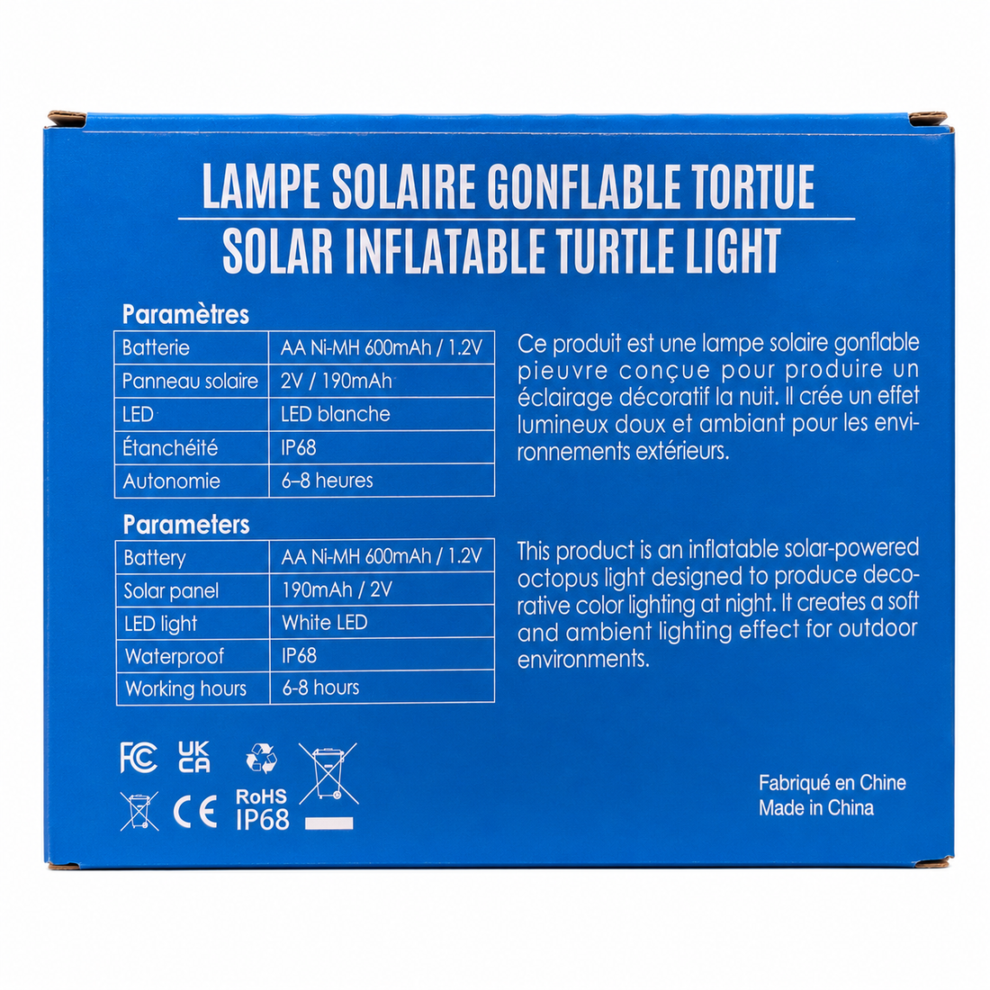 Lampe solaire gonflable en forme de tortue pour piscine et spa - CT311