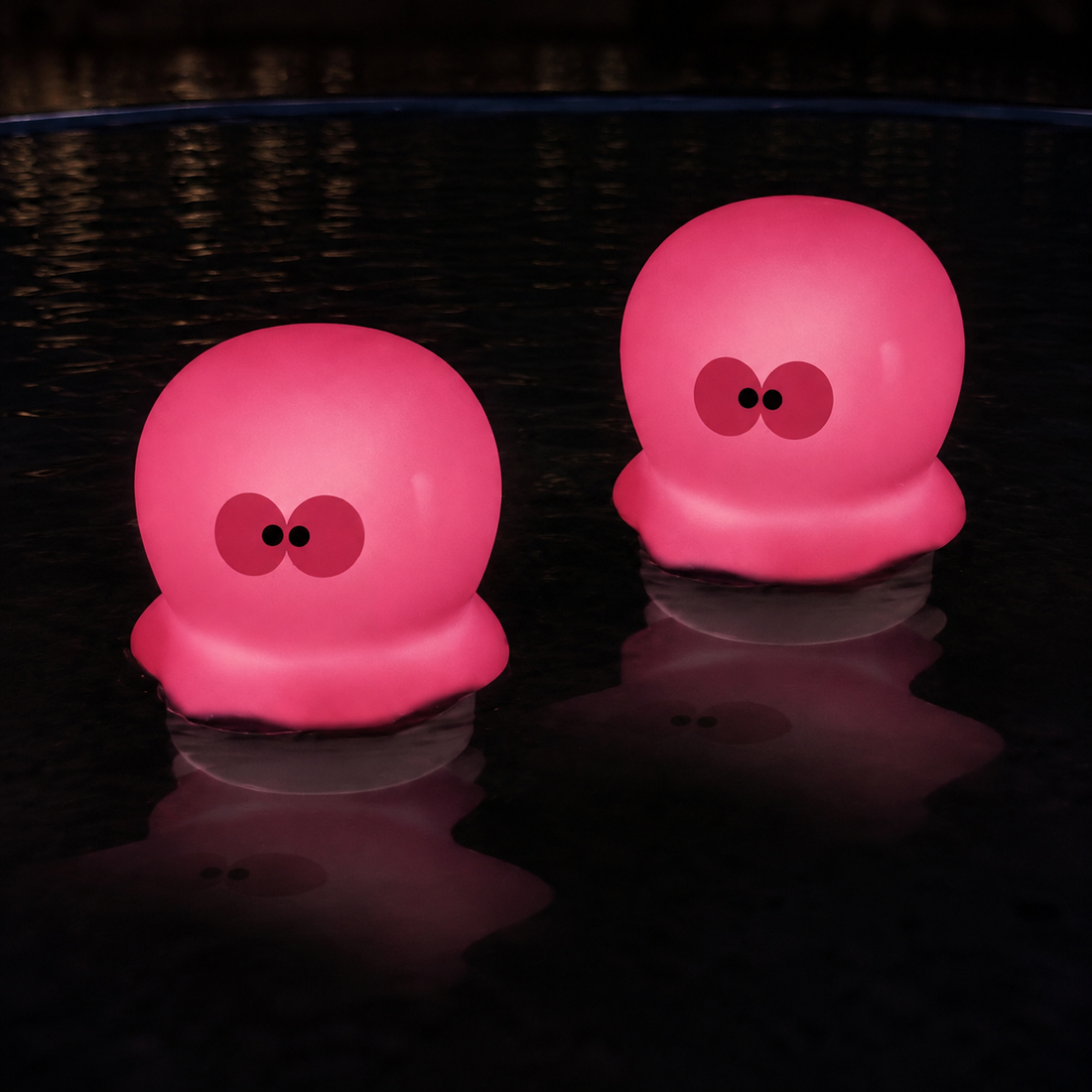 Lumière flottante solaire petite pieuvre rose pour piscine et spa - CT228Z