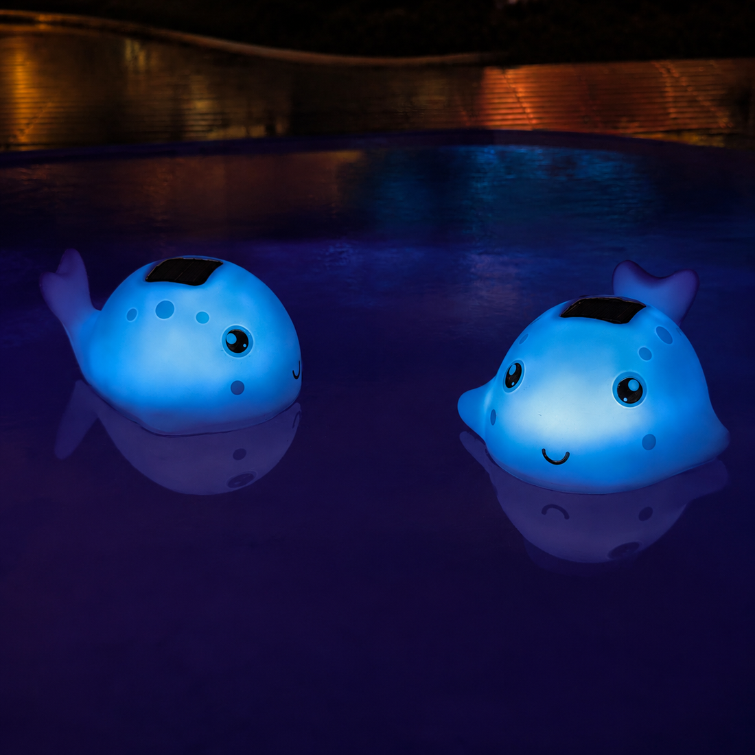 Lumière solaire flottante baleine bleue pour piscine et spa - CT2108
