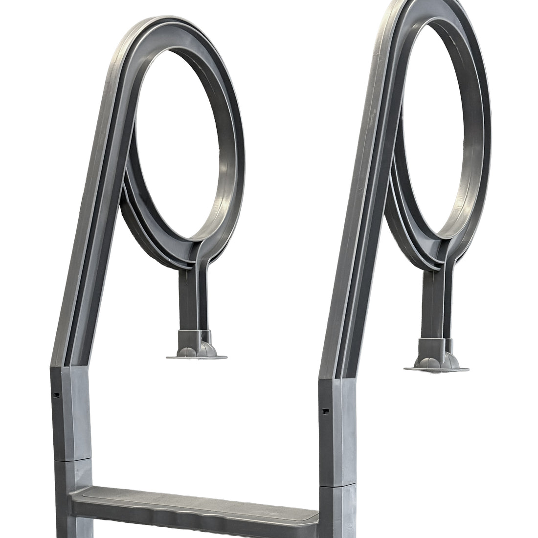 Échelle de deck en résine gris foncée pour piscine hors terre - 43A-GREY-BX