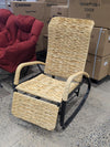 Wicker rocking chair with black frame - Store demo with imperfections