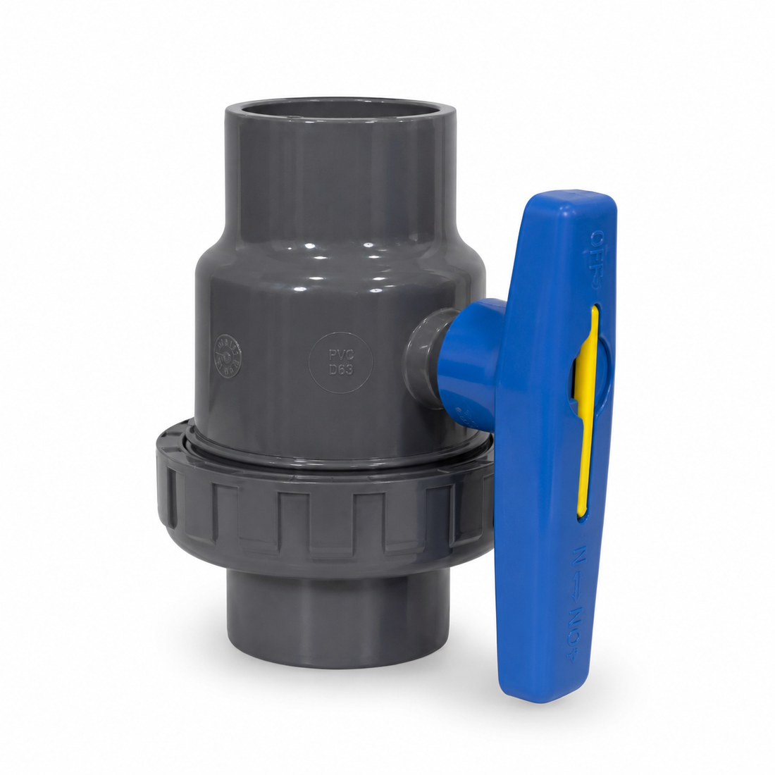 2" Gray Female Glued 2-Way Ball Valve - 200-010G