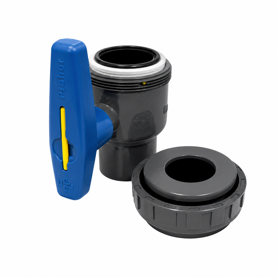 Soupape à bille 2 voies 1 1/2" collé femelle grise – 150-0100G
