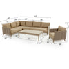 Madagascar sectional with 1 armchair
