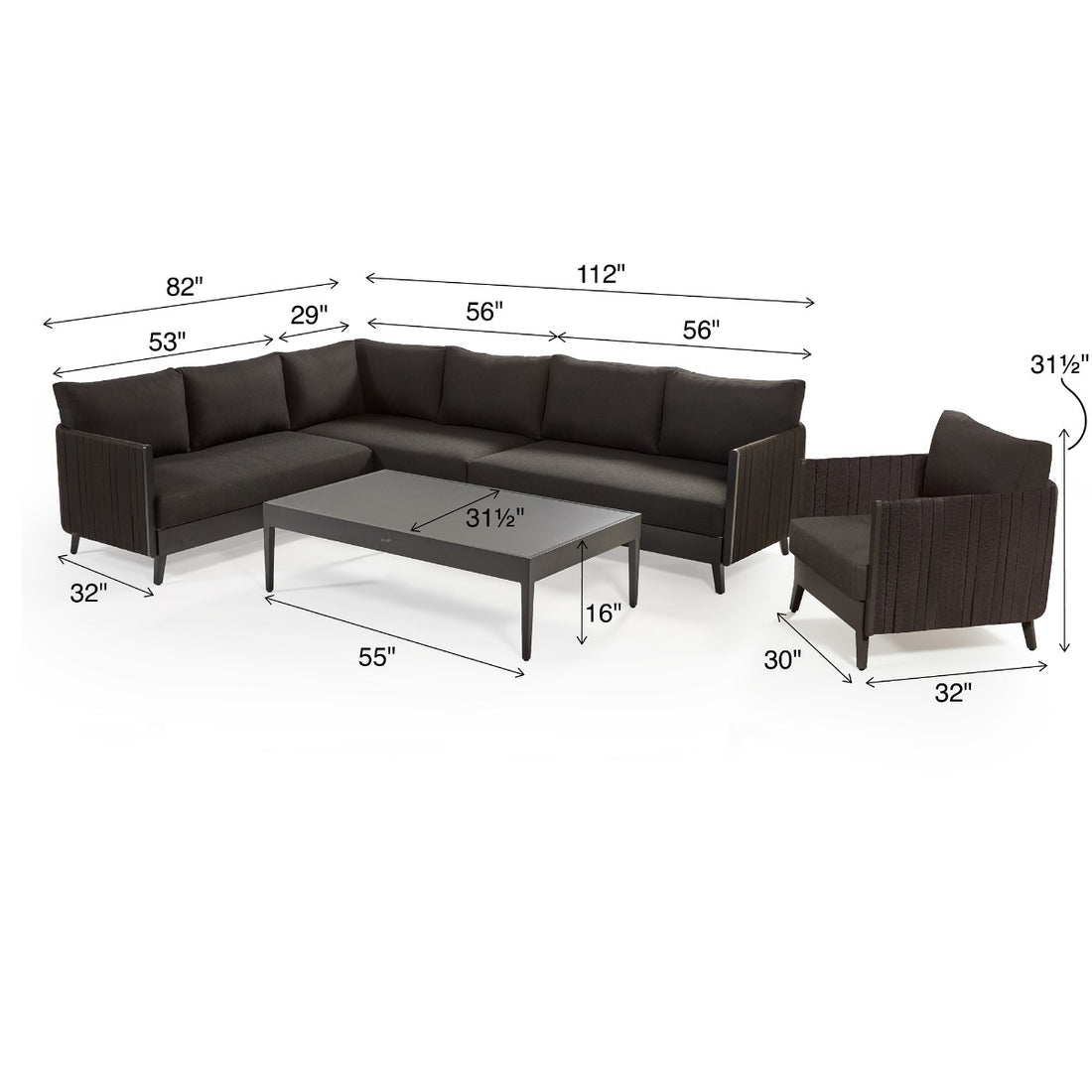 Sectionnel Madagascar avec fauteuil
