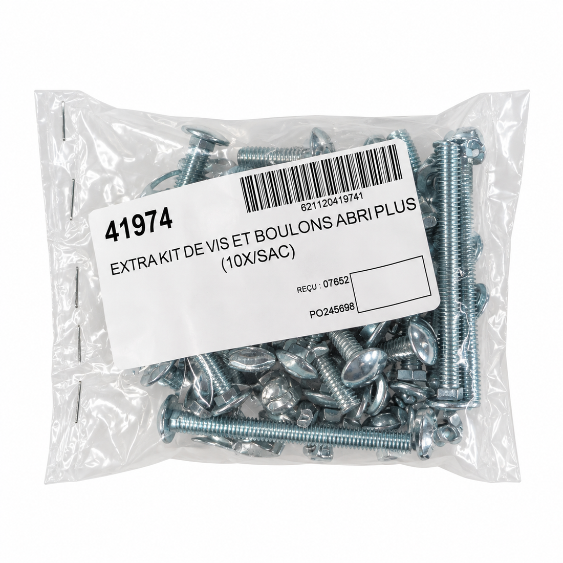 Set of screws, bolts, and wing nuts for Plus/Royal shelter