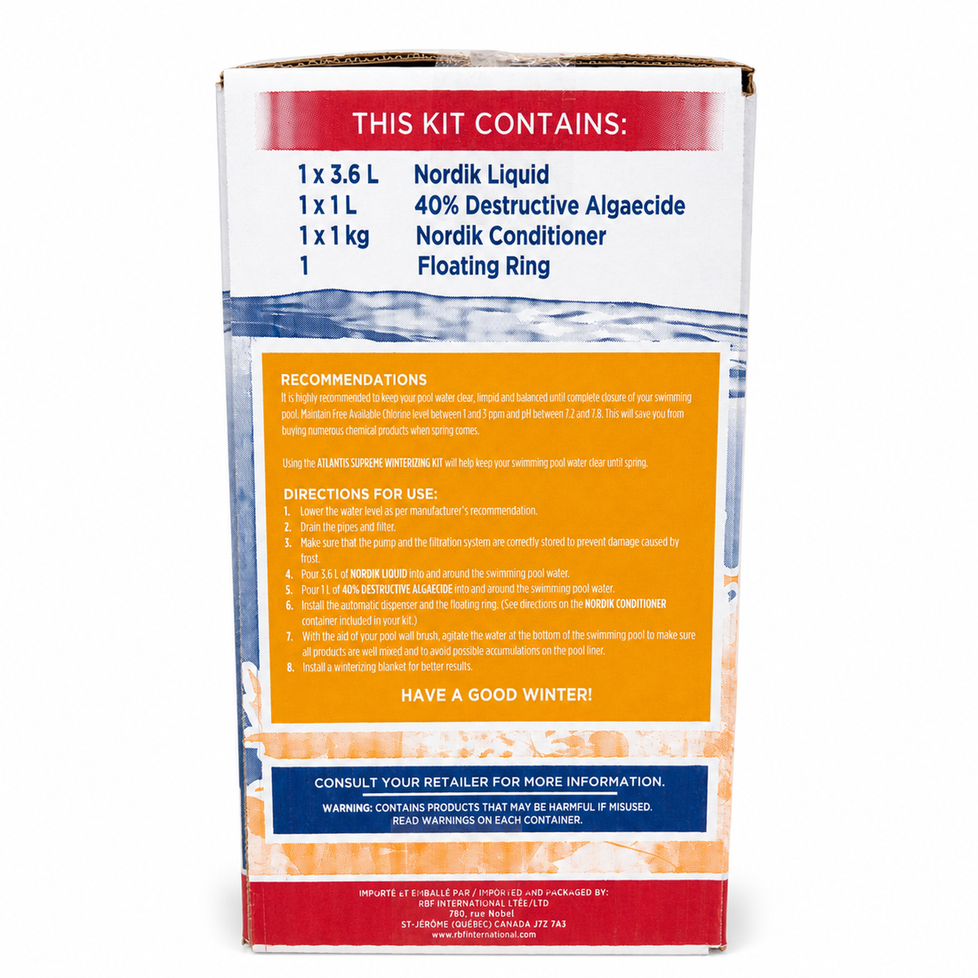 Trousse de fermeture Atlantis de piscine - 100 000 Litres