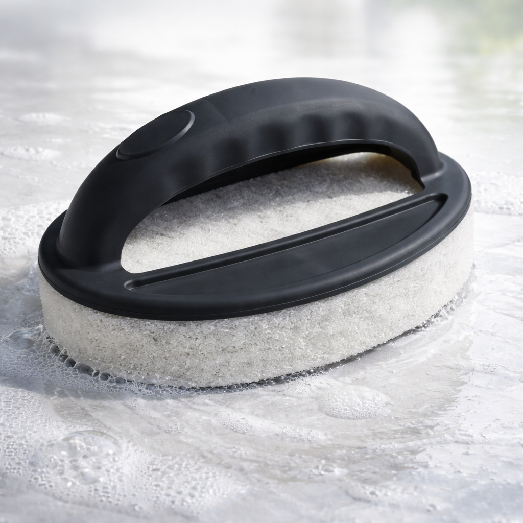 Scrubbing brush with pad for spa – ACM302-GREY-CB