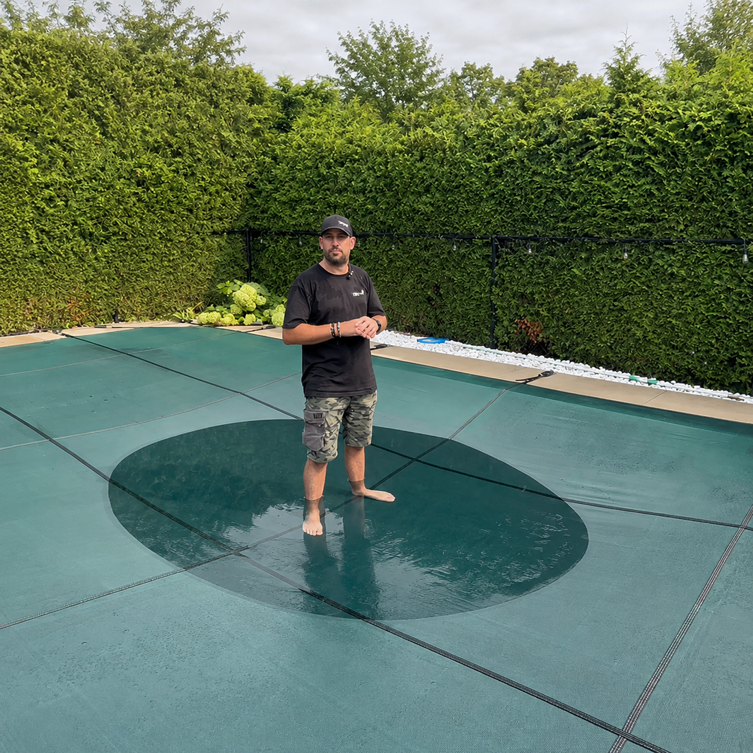 Toile sécuritaire pour piscine creusée - Couverture de sécurité 4 saisons
