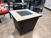 Black square ceramic fireplace table - Store demo with imperfections