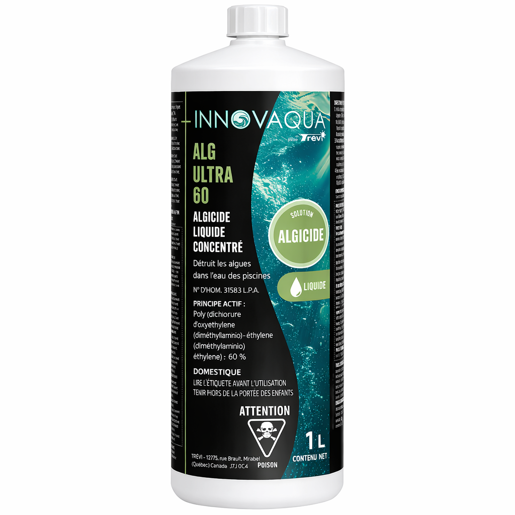 Liquid algaecide 60% more for swimming pools