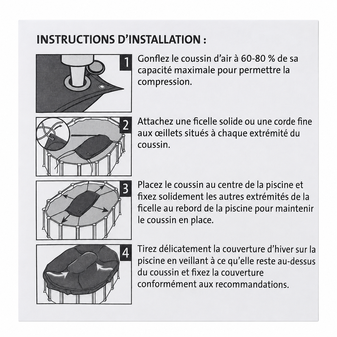 Ballon d’air d’hivernage pour toile hivernale de piscine