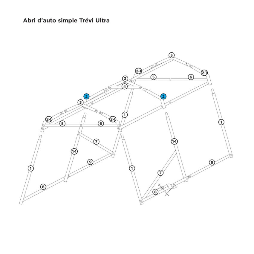 # 2 Coin arche 52 3/4 2 trous