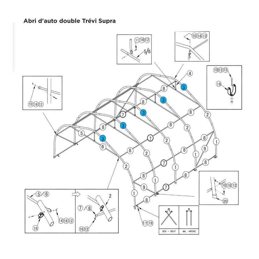 # 3 Centre arche 54''