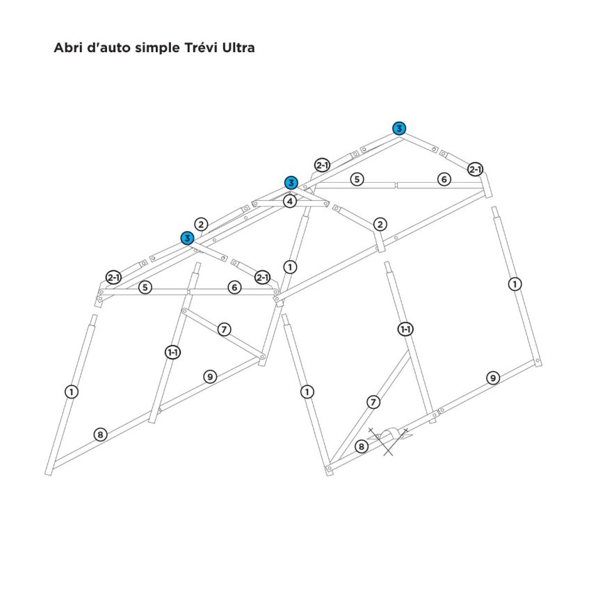 # 3 Centre arche 52 3/4''