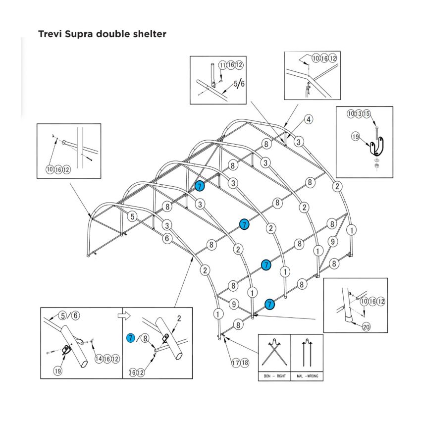 #7 (Royal and Supra) female spacer 59 3/4'' 