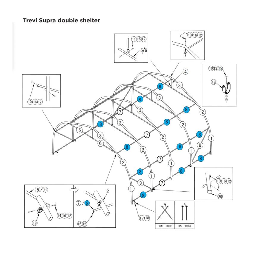 #6 (Royal) #8 (Supra) male spacer 62 3/4'' 